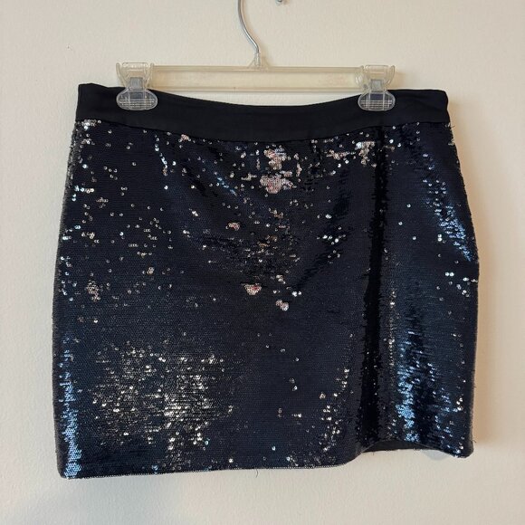 Trina Turk black sequin mini skirt size 8 - Picture 1 of 3